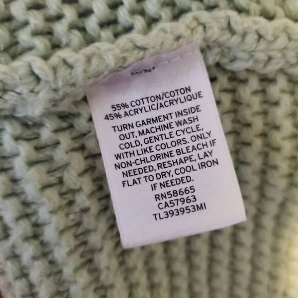 Leith Light Green Cotton Blend Turtleneck Sweater S - Picture 8 of 10